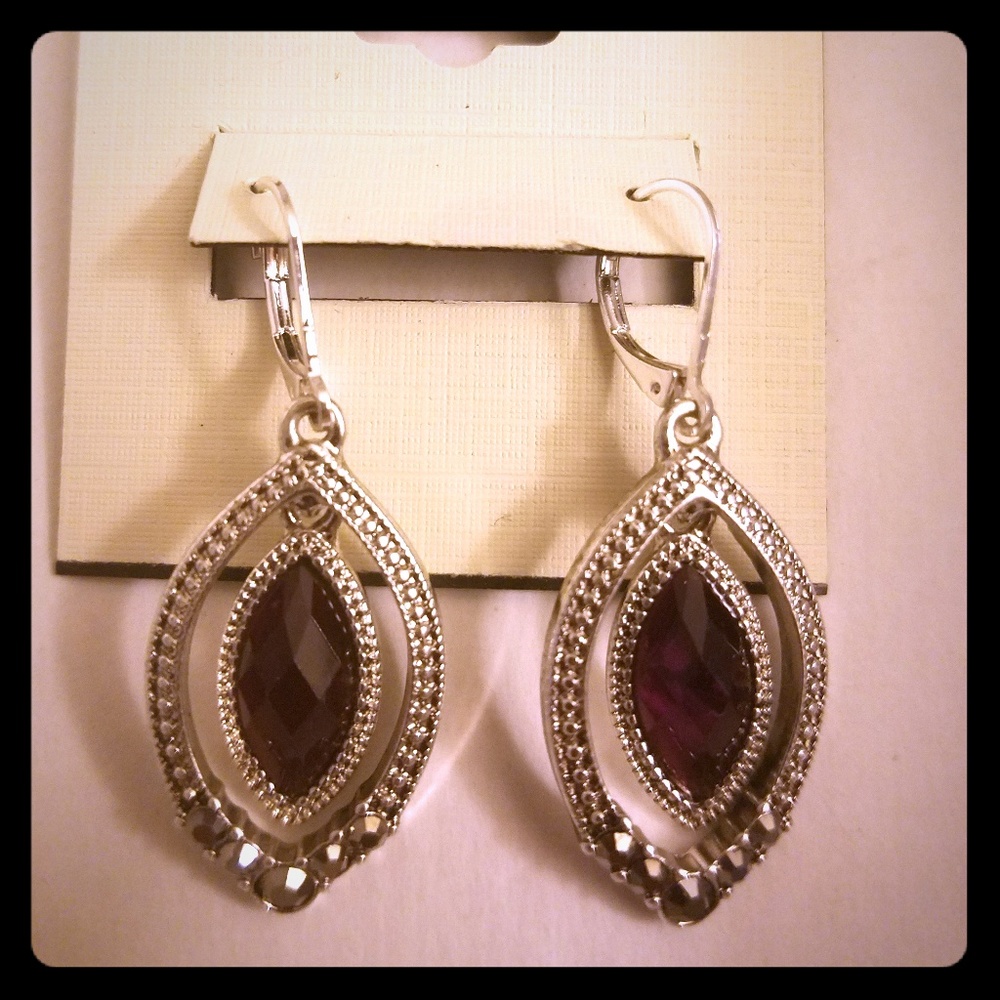 Silver and crystal fashion earrings